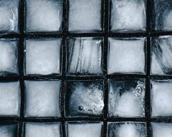 Ice cubes used in a garbage disposal