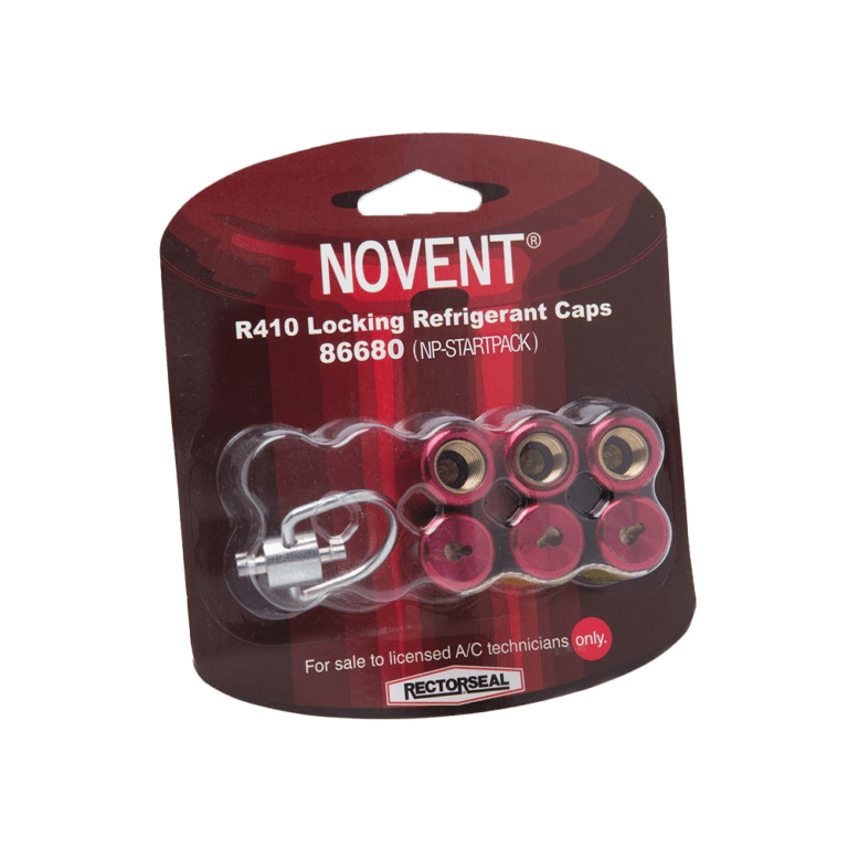 Rectorseal 86680 Novent Pink R410 Refrigerant Locking Caps & Key Starter Pack