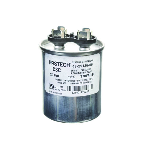 Rheem 43-25136-09 20 Mfd 370V Round Run Capacitor – Reliable Hvac Motor Support 1 43-25136-09 rheem capacitors jackson systems 20646