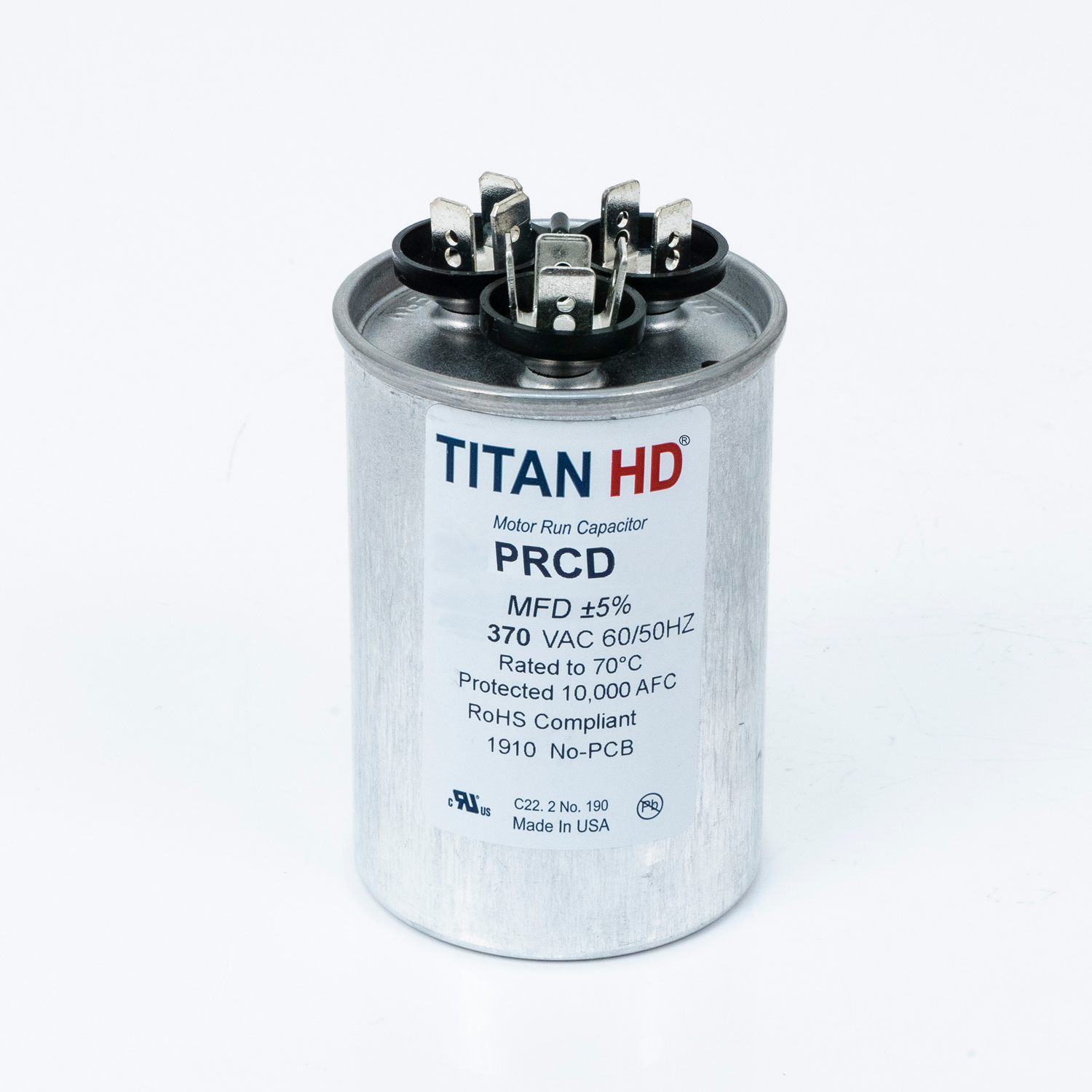 Packard Prcd353A Titan Hd 35+3 Mfd, 370V, Round Dual Run Capacitor 1 Packard prcd353a titan hd 35+3 mfd, 370v, round dual run capacitor