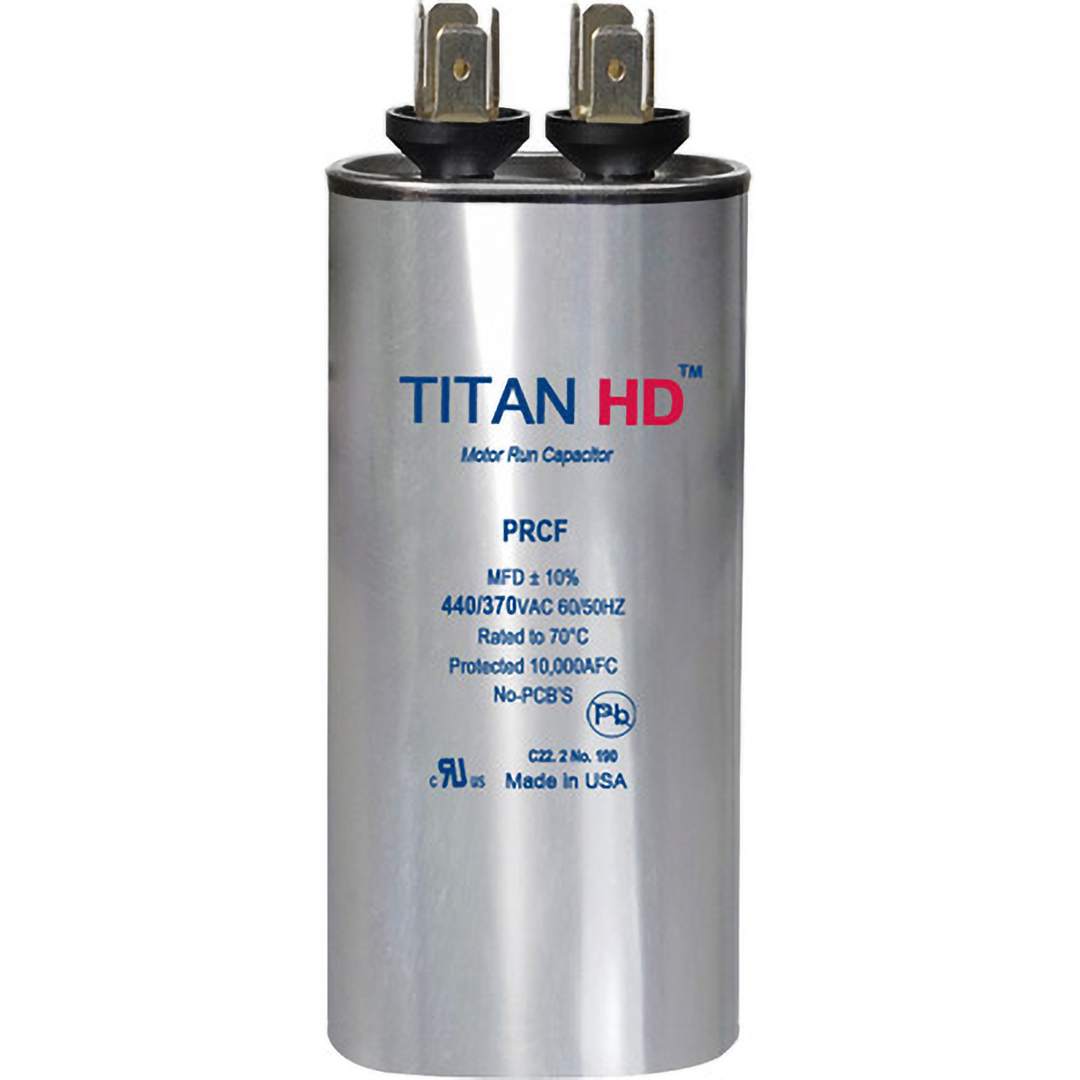 Packard Prcf45A Titan Hd 45 Mfd, 440/370V, Round Run Capacitor 1 Packard prcf45a titan hd 45 mfd, 440/370v, round run capacitor