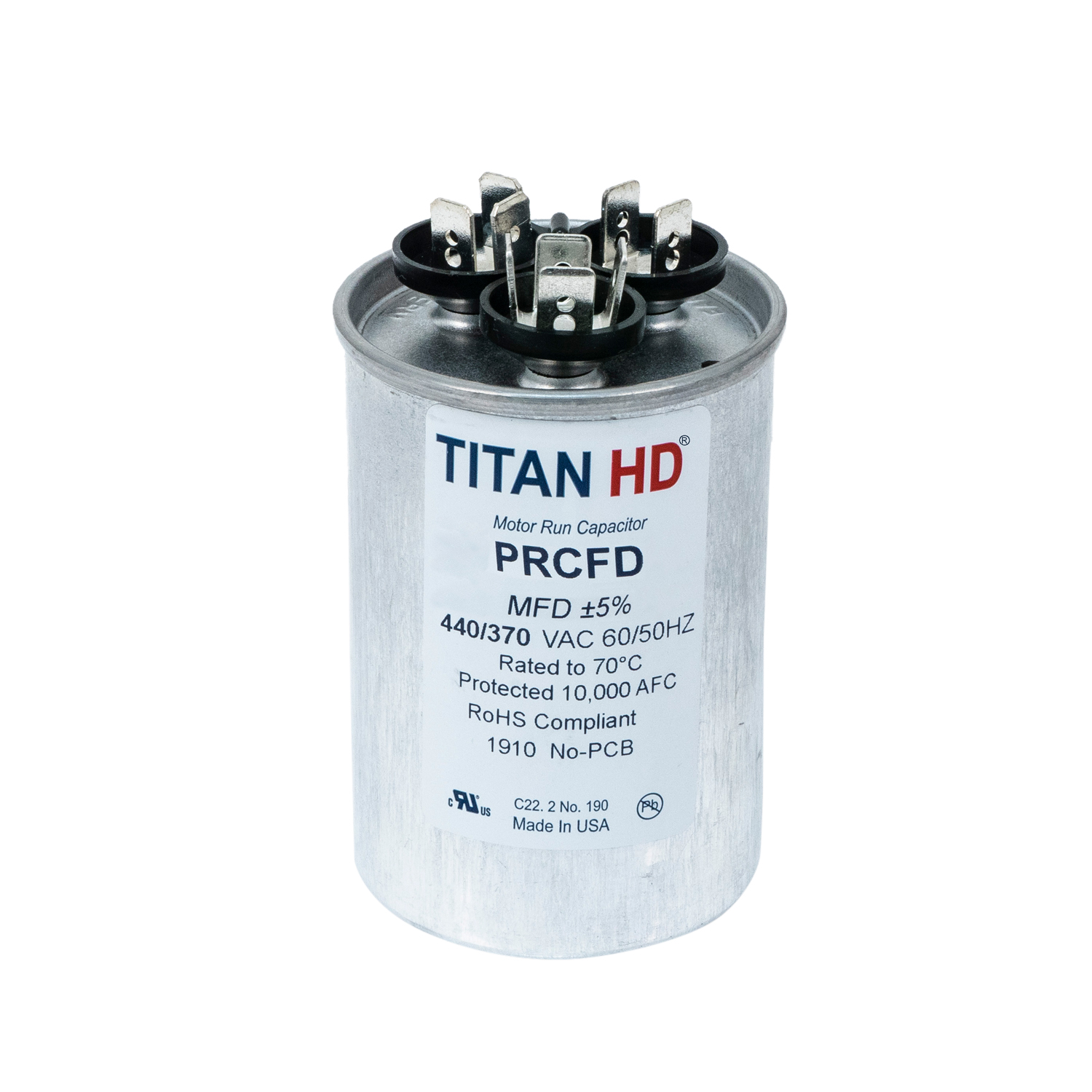 Packard Prcfd304A Titan Hd 30+4 Mfd, 440/370V, Round Dual Run Capacitor 1 Packard prcfd304a titan hd 30+4 mfd, 440/370v, round dual run capacitor