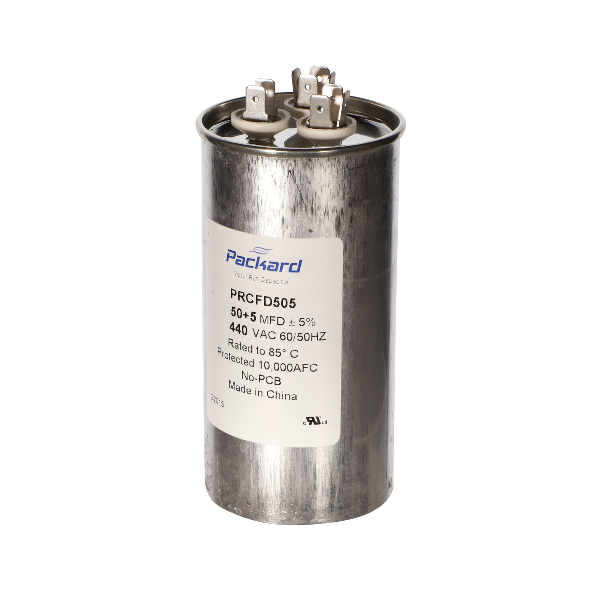 Packard Prcfd505A Titan Hd 50+5 Mfd, 440/370V, Round Dual Run Capacitor 2 Packard prcfd505a titan hd 50+5 mfd, 440/370v, round dual run capacitor - image 2
