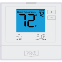 Pro1 T721 Digital Non-Programmable Thermostat, 2H/1C, Multi-Stage Heat Pump, 24V 17 T721 01 front