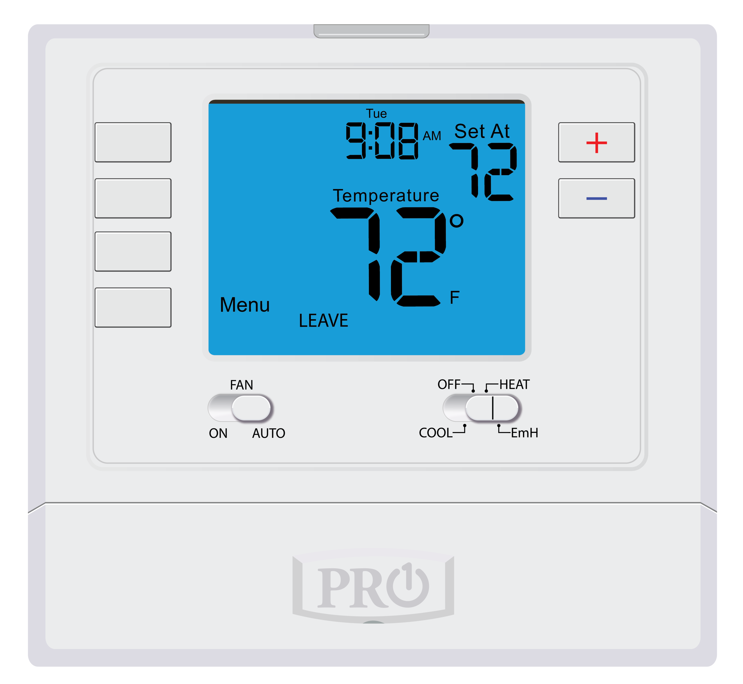 Pro1 T725 Digital 5/1/1-Day Programmable Thermostat, 2H/1C, Multi-Stage, 24V 1 Pro1 t725 digital 5/1/1-day programmable thermostat, 2h/1c, multi-stage, 24v