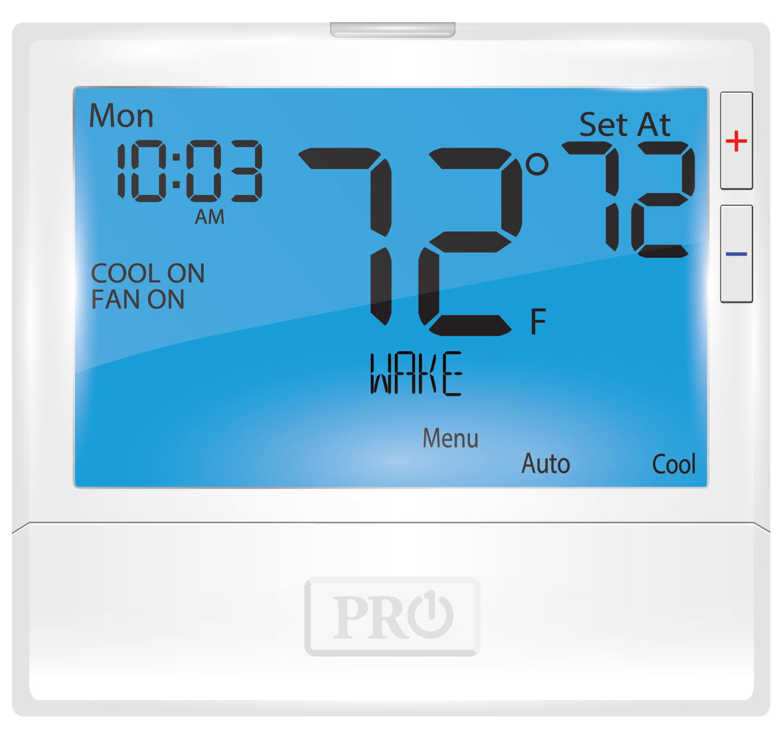 Pro1 T805 Digital 7-Day/5-1-1 Programmable Thermostat, 1H/1C, 8 Sq In Display, 24V 1 Pro1 t805 digital 7-day/5-1-1 programmable thermostat, 1h/1c, 8 sq in display, 24v