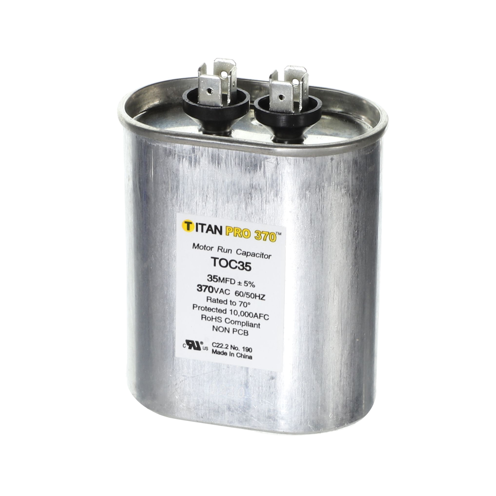 Packard Toc35 Titan Procap 35 Mfd, 370V, Oval Run Capacitor 2 Packard toc35 titan procap 35 mfd, 370v, oval run capacitor - image 2