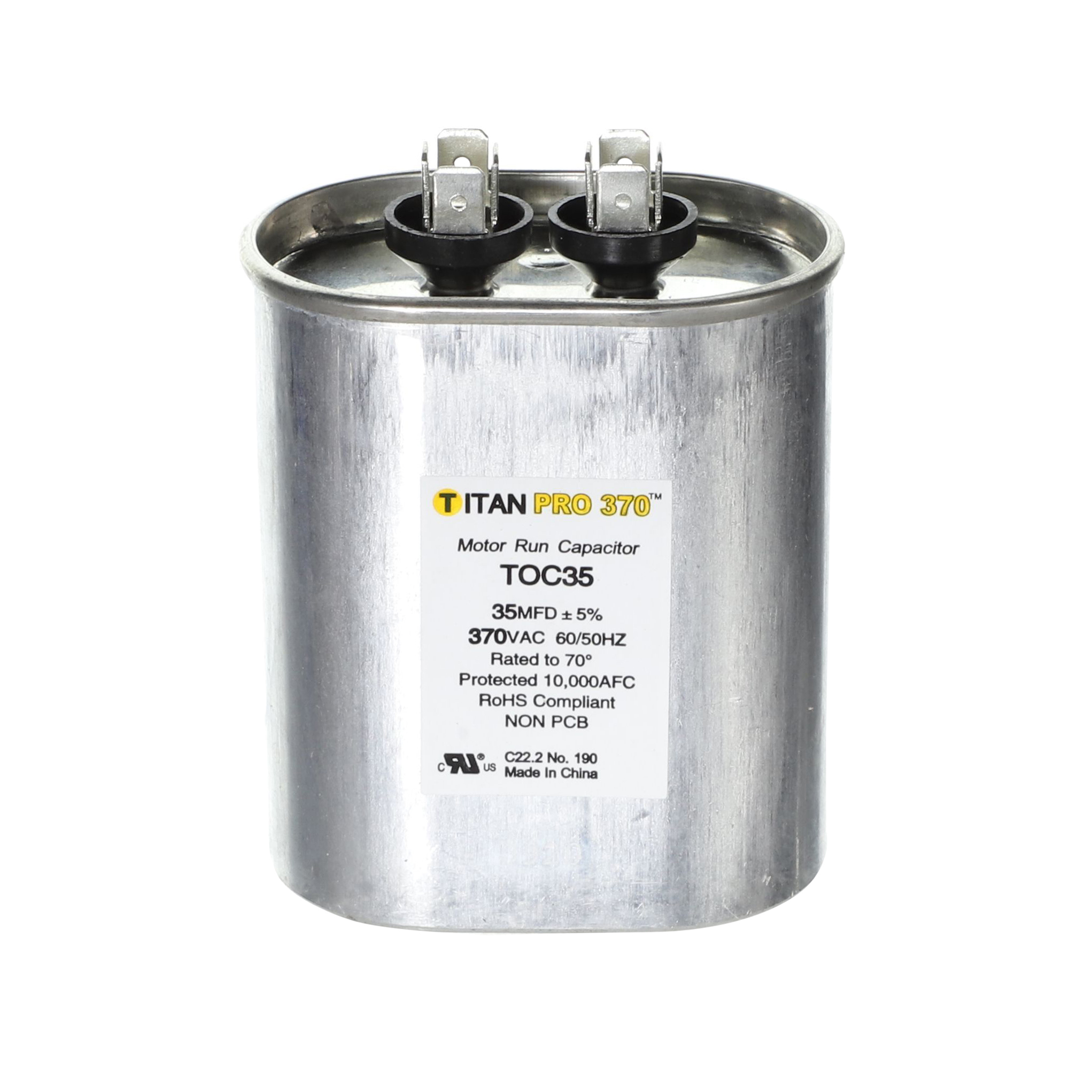 Packard Toc35 Titan Procap 35 Mfd, 370V, Oval Run Capacitor 1 Packard toc35 titan procap 35 mfd, 370v, oval run capacitor