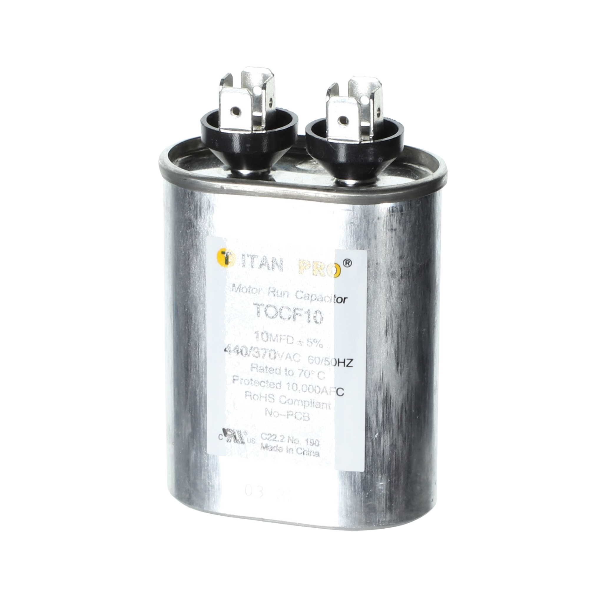 Packard Tocf10 Titan Procap 10 Mfd, 440/370V, Oval Run Capacitor 2 Packard tocf10 titan procap 10 mfd, 440/370v, oval run capacitor - image 2