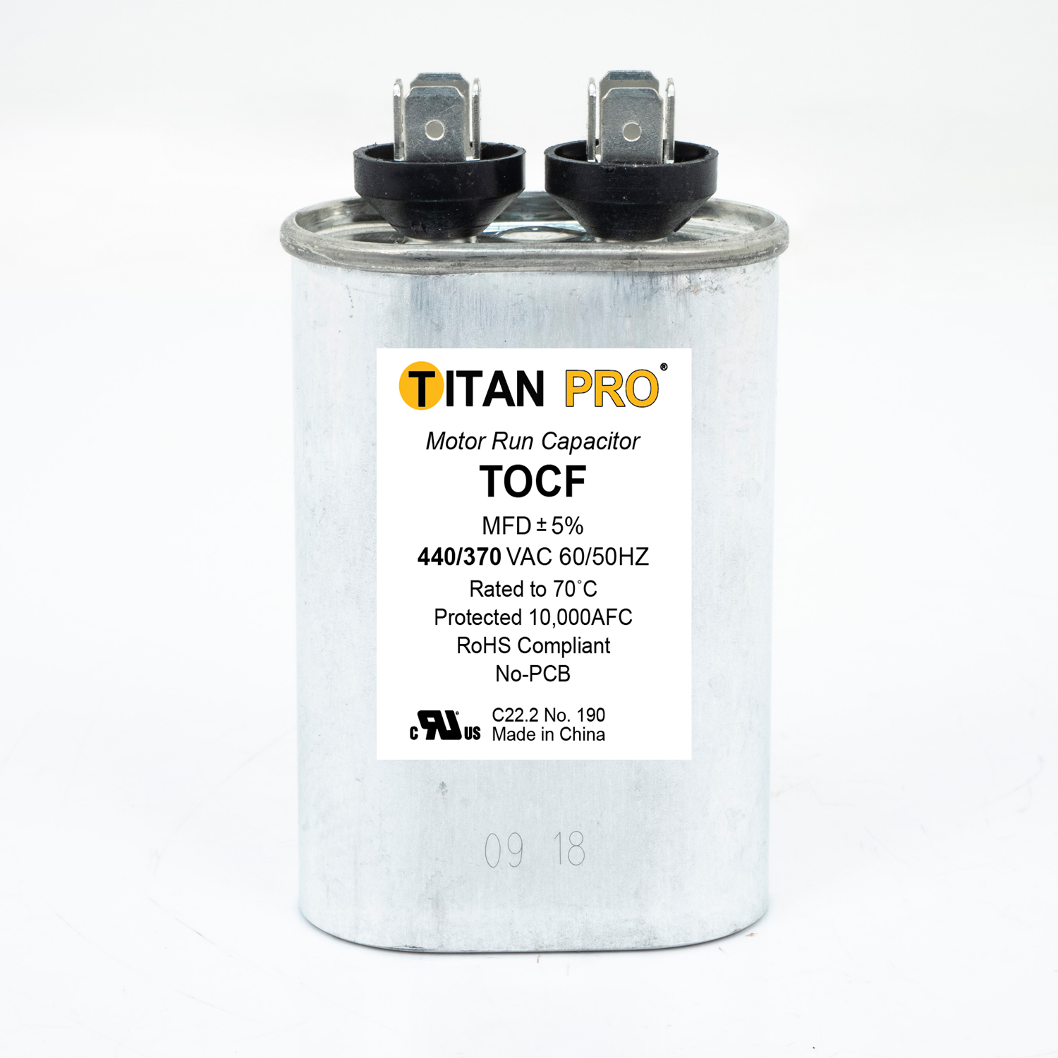 Packard Tocf25 Titan Procap 25 Mfd, 440/370V, Oval Run Capacitor 1 Packard tocf25 titan procap 25 mfd, 440/370v, oval run capacitor