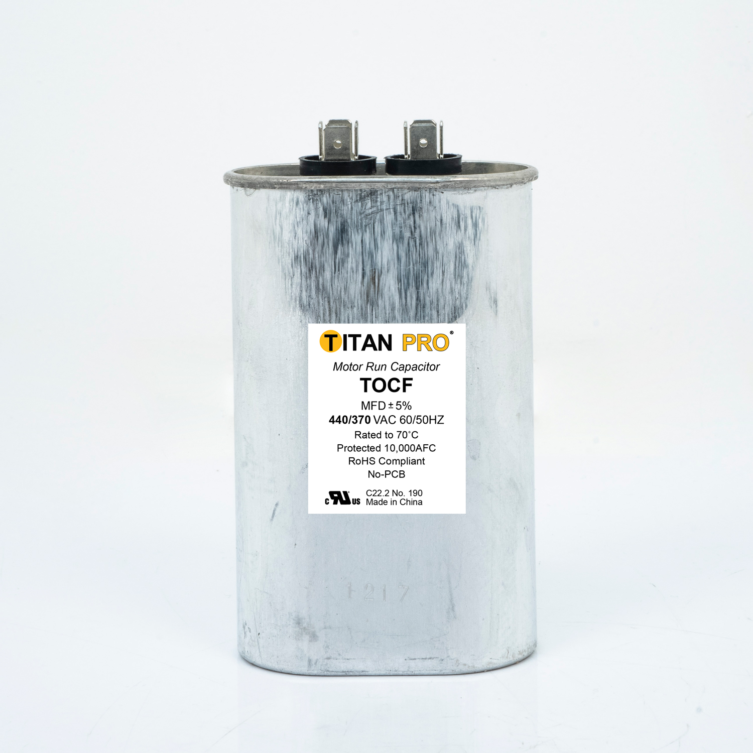 Packard Tocf40 Titan Procap 40 Mfd, 440/370V, Oval Run Capacitor 1 Packard tocf40 titan procap 40 mfd, 440/370v, oval run capacitor