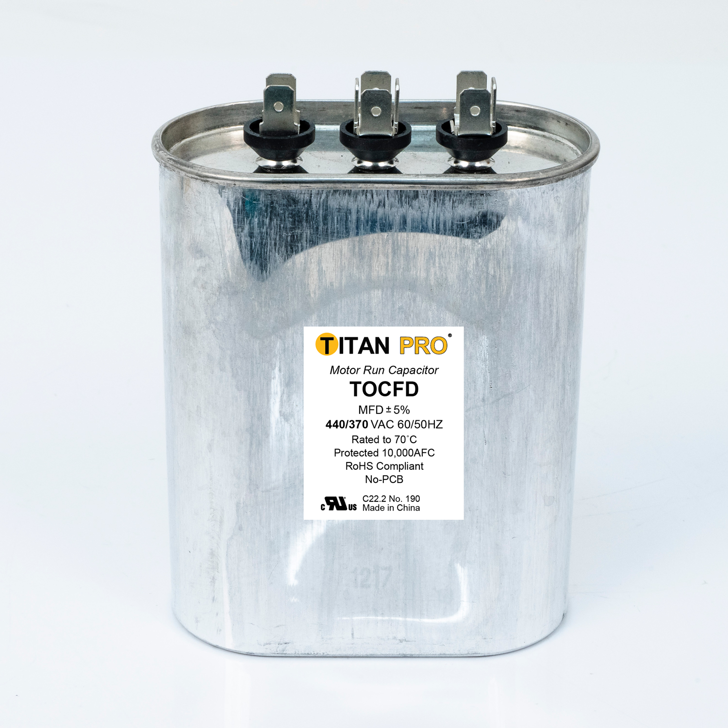 Packard Tocfd353 Titan Procap 35+3 Mfd, 440/370V, Oval Dual Run Capacitor 1 Packard tocfd353 titan procap 35+3 mfd, 440/370v, oval dual run capacitor