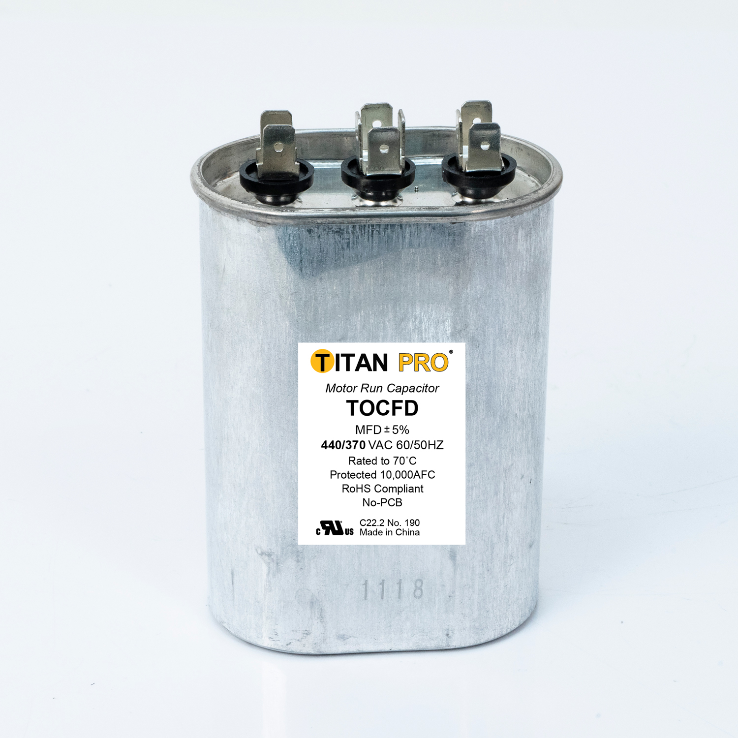 Packard Tocfd405 Titan Procap 40+5 Mfd, 440/370V, Oval Dual Run Capacitor 1 Packard tocfd405 titan procap 40+5 mfd, 440/370v, oval dual run capacitor