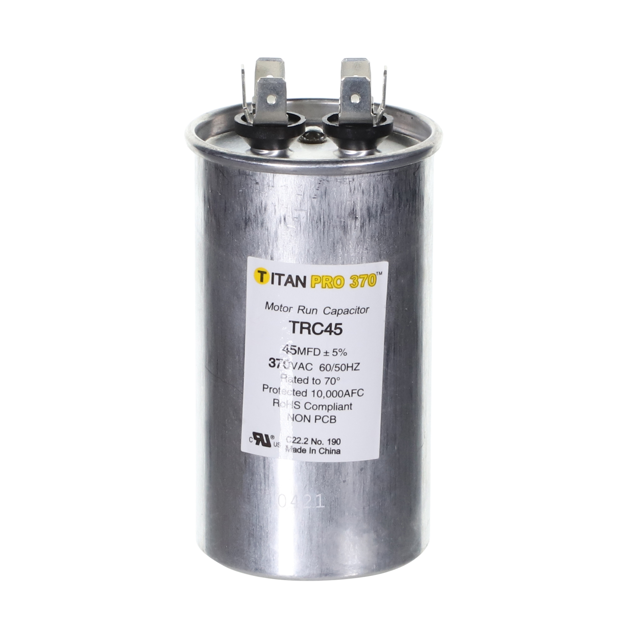 Packard Trc45 Titan Procap 45 Mfd, 370V, Round Run Capacitor 1 Packard trc45 titan procap 45 mfd, 370v, round run capacitor