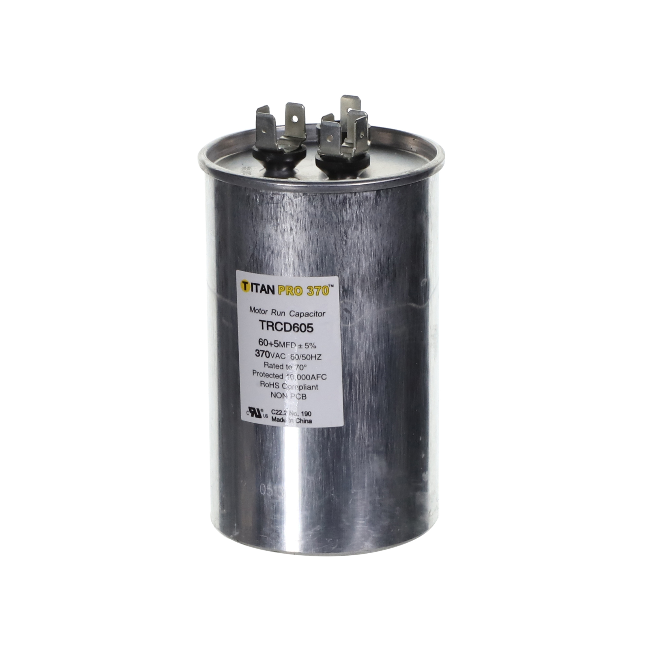 Packard Trcd605 Titan Procap 60+5 Mfd, 370V, Round Dual Run Capacitor 2 Packard trcd605 titan procap 60+5 mfd, 370v, round dual run capacitor - image 2