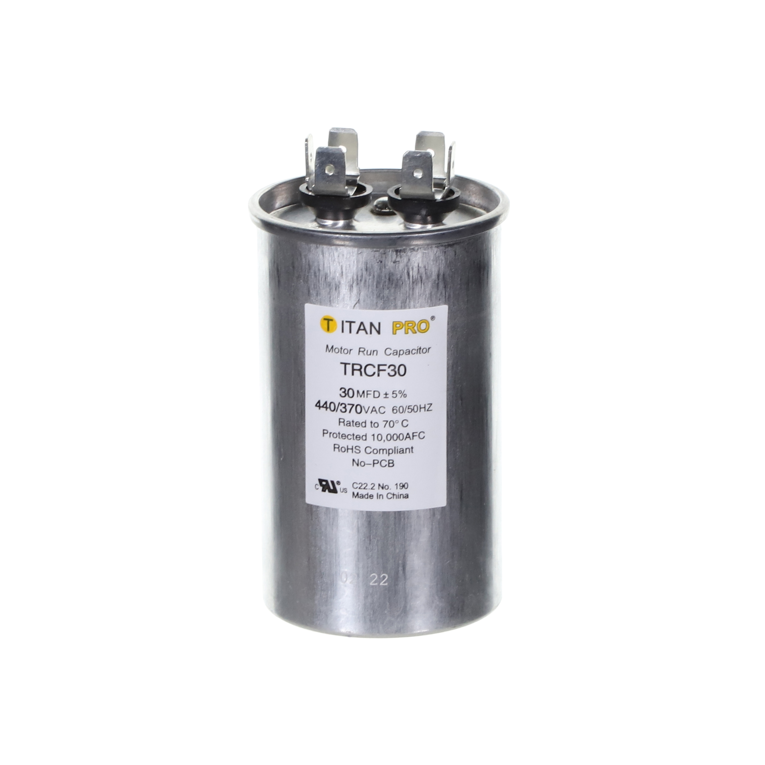 Packard Trcf30 Titan Procap 30 Mfd, 440/370V, Round Run Capacitor 1 Packard trcf30 titan procap 30 mfd, 440/370v, round run capacitor