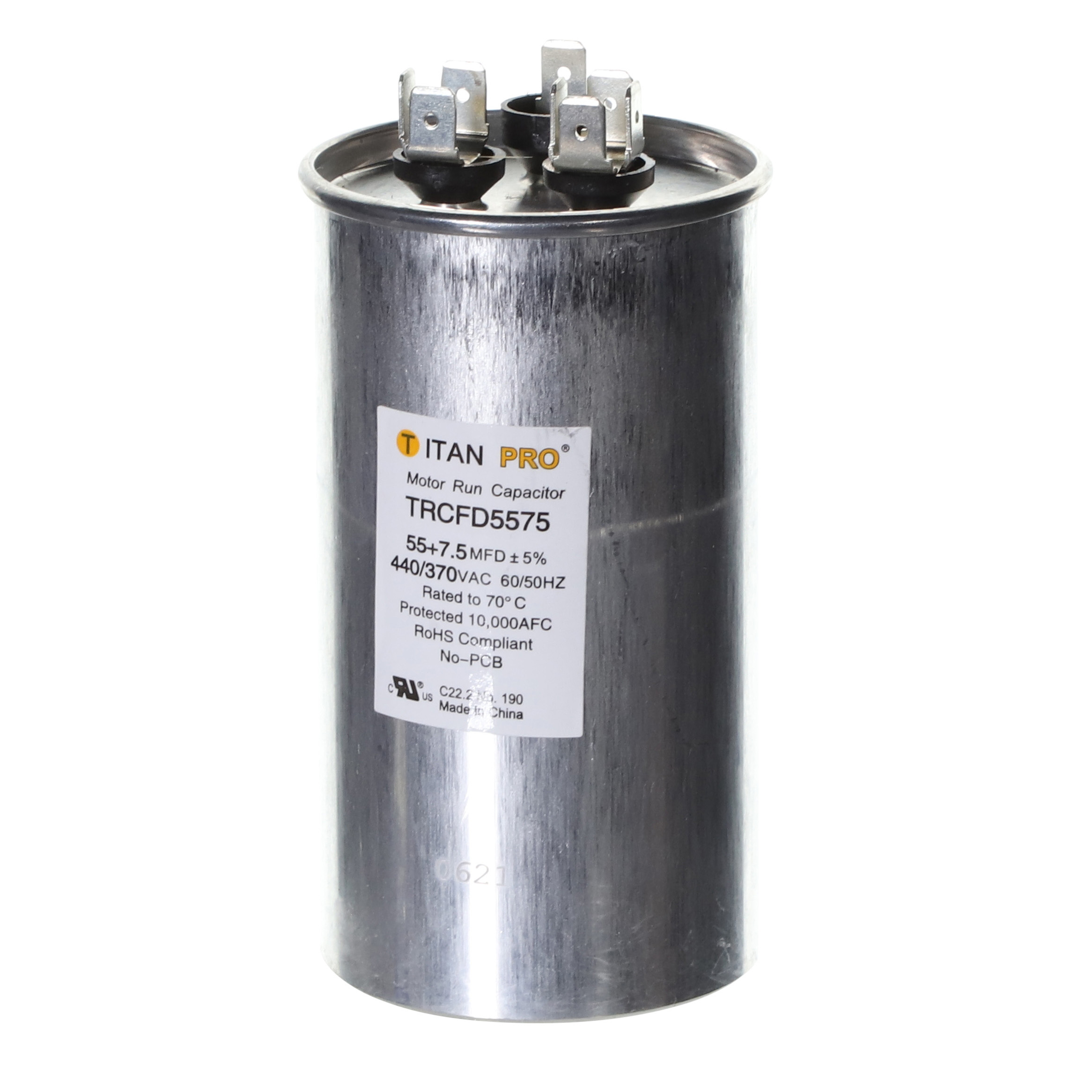 Packard Trcfd5575 Titan Procap 55+7.5 Mfd, 440/370V, Round Dual Run Capacitor 2 Packard trcfd5575 titan procap 55+7. 5 mfd, 440/370v, round dual run capacitor - image 2
