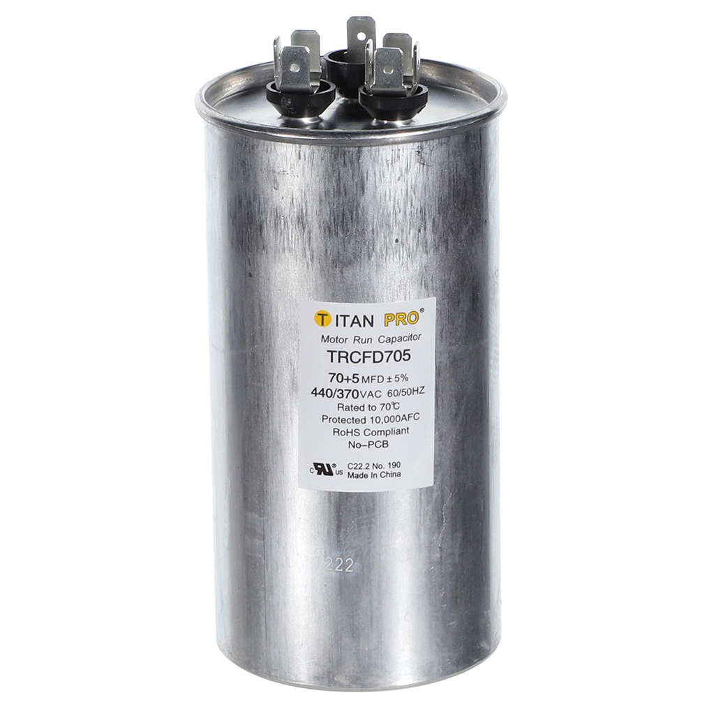 Packard TRCFD705 Titan ProCap 70+5 MFD, 440/370V, Round Dual Run Capacitor