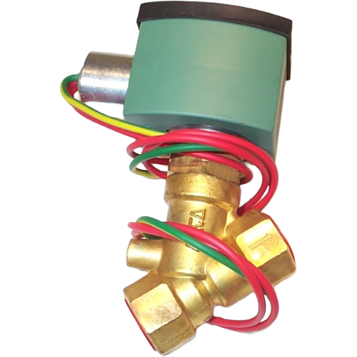 Asco 8030g71 2-way normally open solenoid valve, 1/2" npt, 120vac, brass
