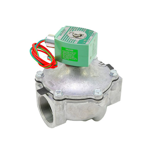 Asco 8215g80-24vdc 2" nc solenoid valve air/fuel/gas 0-15 psi 24vdc aluminum