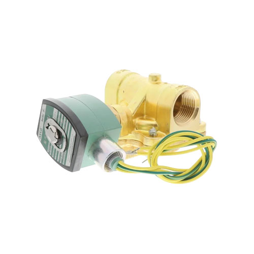 Asco 8220g97 2-way normally open solenoid valve, 1" npt, 120vac, brass/epdm