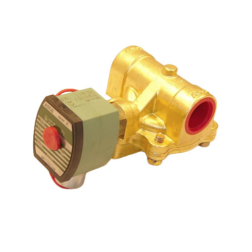 Asco 8221g27 2-way normally open solenoid valve, 1" npt, 120vac, brass