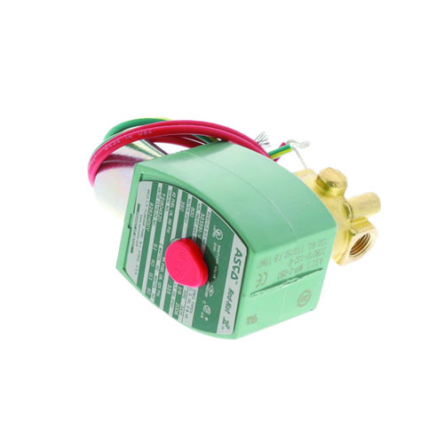 Asco 8262h11v 2-way n/c solenoid valve, 1/8" npt, 120vac, brass/viton, nema 4x