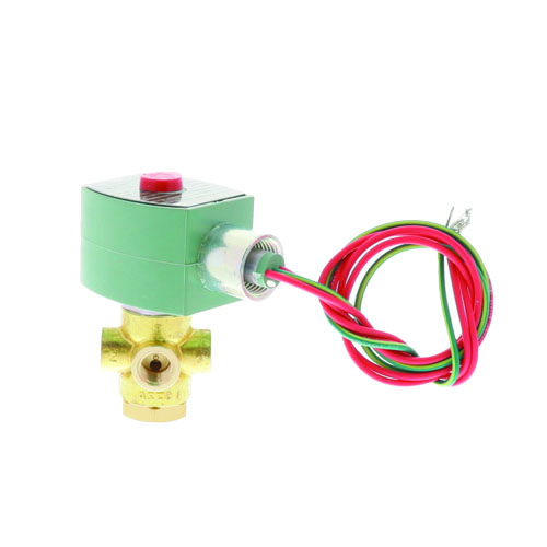 Asco 8320g194 3-way normally open solenoid valve, 1/4" npt, 120vac, brass