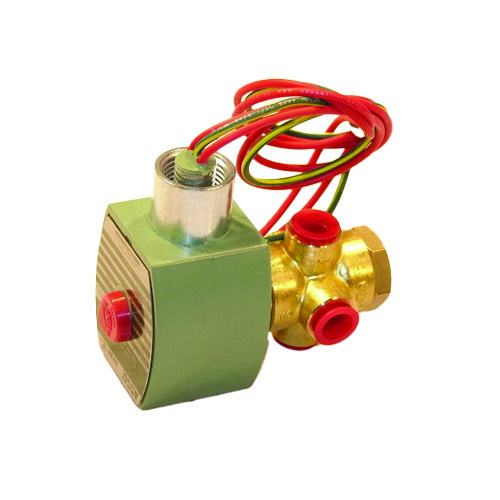 Asco 8320g172 3-way universal solenoid valve, 1/4" npt, 120vac, brass/nbr