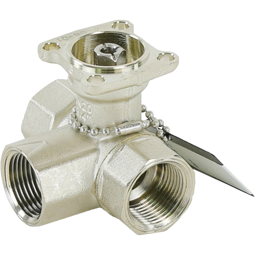 Belimo b318 ball valve, 3/4" npt, 3-way, 7. 4 cv, nickel plated brass