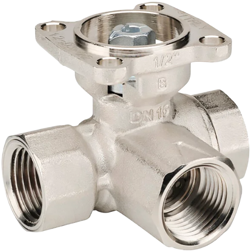Belimo b340 ball valve, 1-1/2" npt, 37 cv, 3-way, nickel plated brass