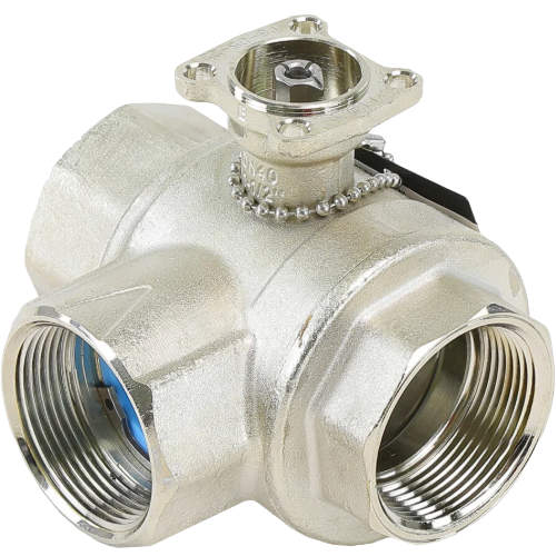 Belimo b341 ball valve, 1-1/2" npt, 3-way, 46 cv, chilled/hot water