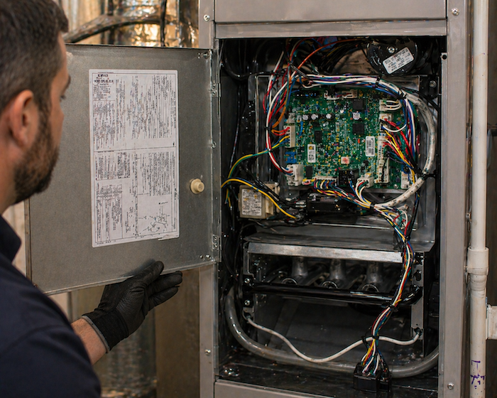 Inspecting the internal HVAC system