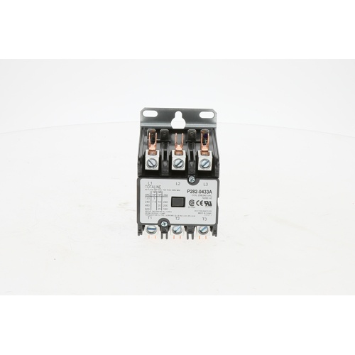 Carrier p282-0433a 3-pole 40a definite purpose contactor, 208/240vac coil