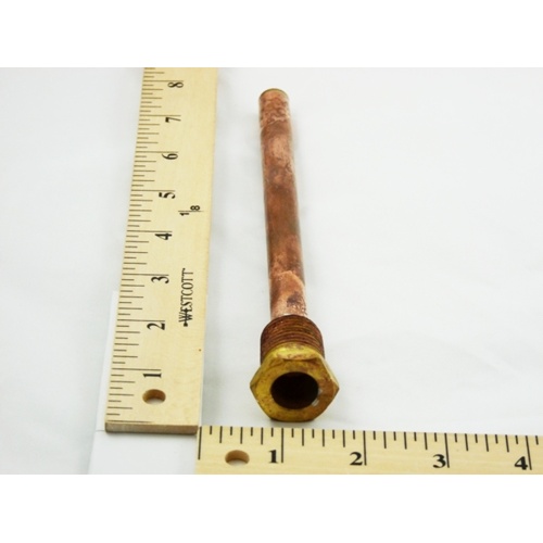 Honeywell 315046b copper immersion well, 1/2" npt, 7-1/2" length, lp914 series