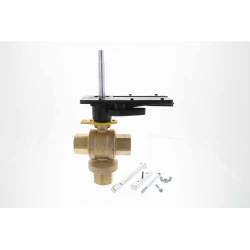 Honeywell vbn3ckpx0000 3-way ball valve, 1" npt, 14. 90 cv, brass, 250°f