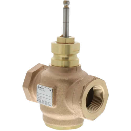 Siemens 599-03186 globe valve, 2-way nc, 1-1/4" npt, 16 cv, bronze/brass
