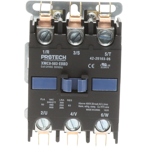 Rheem-ruud 42-25103-05 24v 50a 3-pole definite purpose contactor