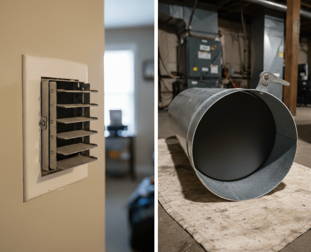 Register versus damper comparison