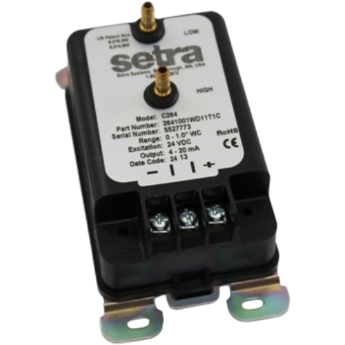 Setra 2641001wd11t1c 0–1" wc unidirectional low differential pressure transducer