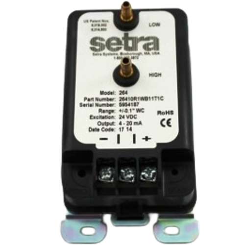 Setra 26410r1wb11t1c 0–0. 1" wc low differential pressure transducer, 4–20 ma
