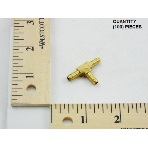 Johnson controls f-700-73 brass barb tee, 1/4" x 1/4" x 1/4"