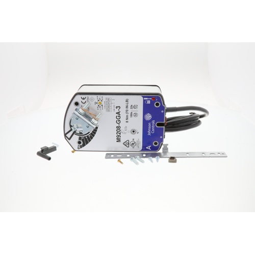 Johnson controls m9208-gga-3 spring return direct coupled actuator, 70 lb-in