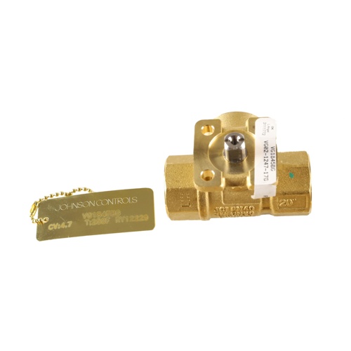 Johnson controls vg1845bg 3/4" npt 3-way ball valve, 4. 7 cv, forged brass