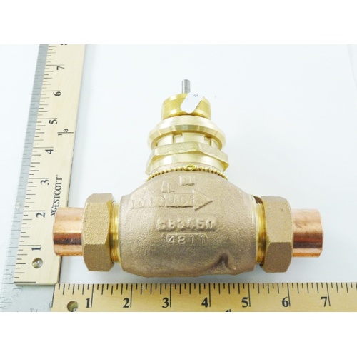 Johnson controls vg7281nt globe valve, 2-way normally open, 1" union sweat, 11. 6 cv