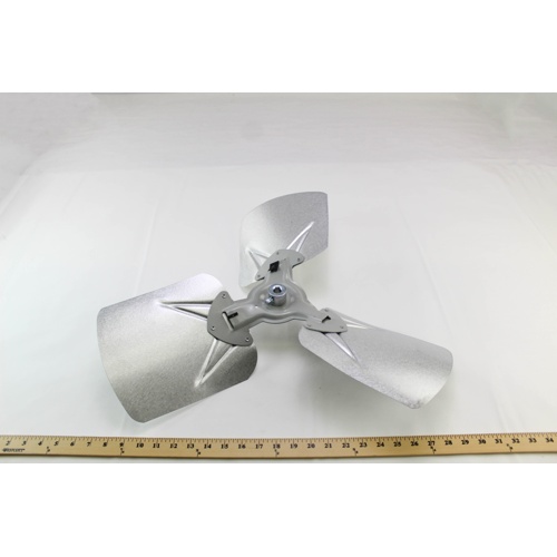 Lau 6128170001 24" 3-blade ccw steel condenser fan blade, 28° pitch, 1/2" bore