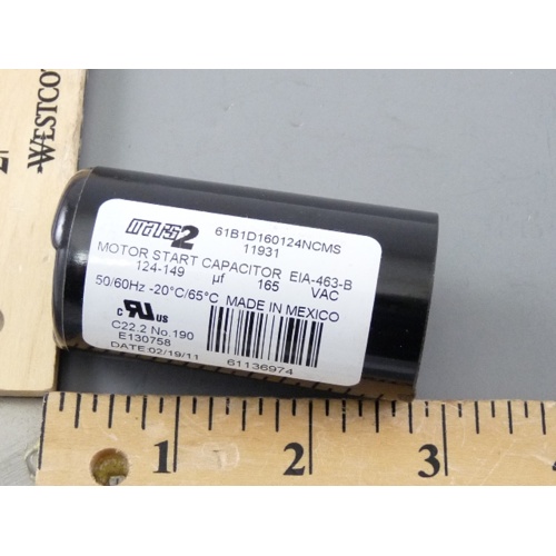 Mars 11931 124-149 microfarad 165vac round start capacitor