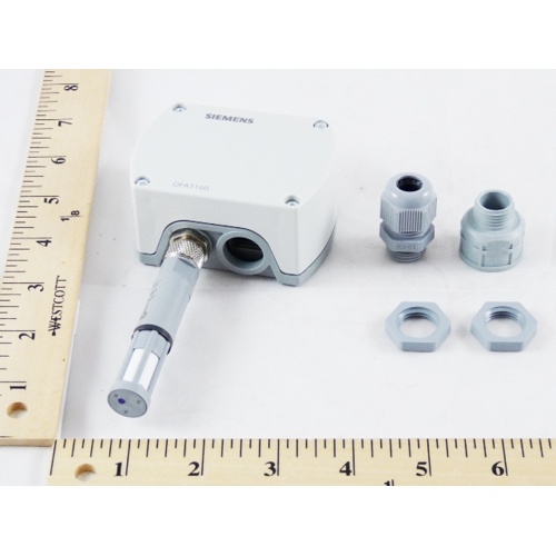 Siemens qfa3160 room rh sensor, 0-10vdc, 0-100% rh, terminal block, no display
