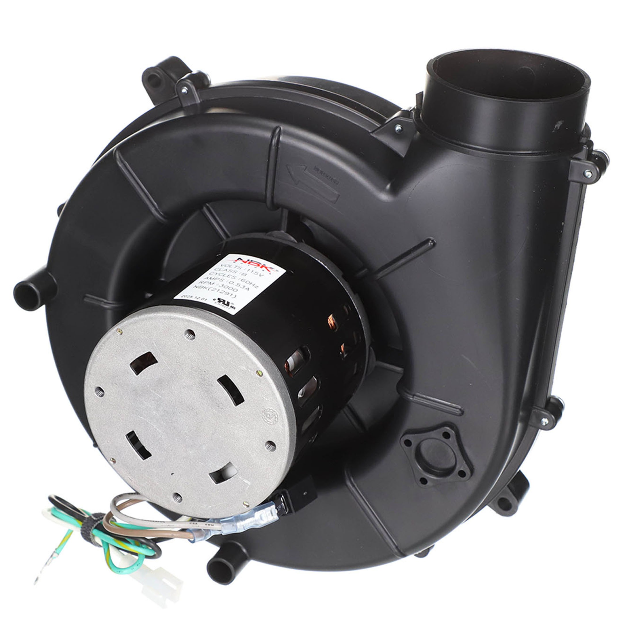Nbk parts 21291 draft inducer blower motor 115v/60hz 3000 rpm