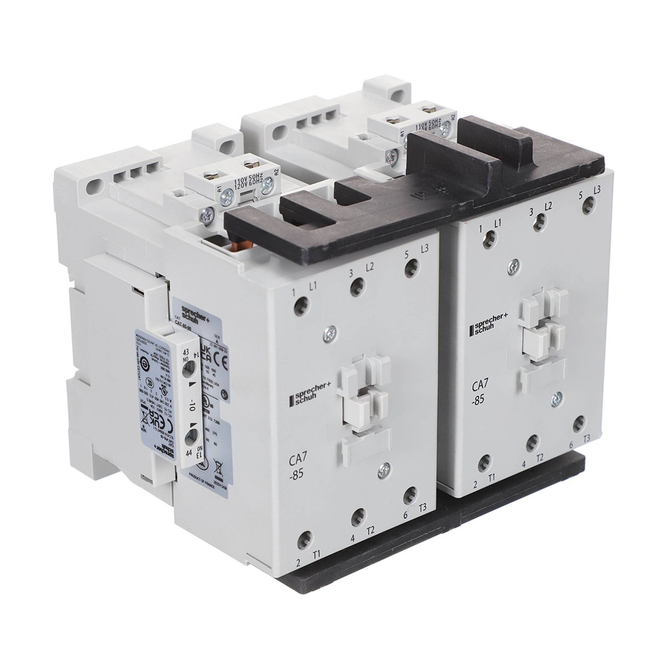 Sprecher + schuh cau7-85-22-120 fvr contactor 85a 120vac coil 2no2nc
